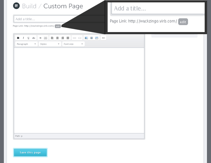 Edit Virb Page