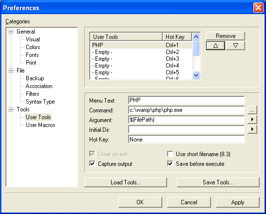 Crimson Editor With PHP
